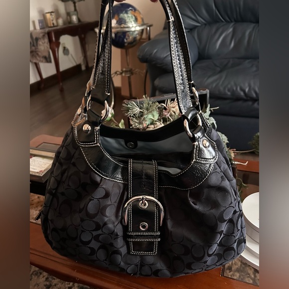 Coach Handbags - Authentic Black Leather Coach Bag